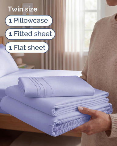 CGK Unlimited lavender pillowcase highlighting hotel-soft comfort