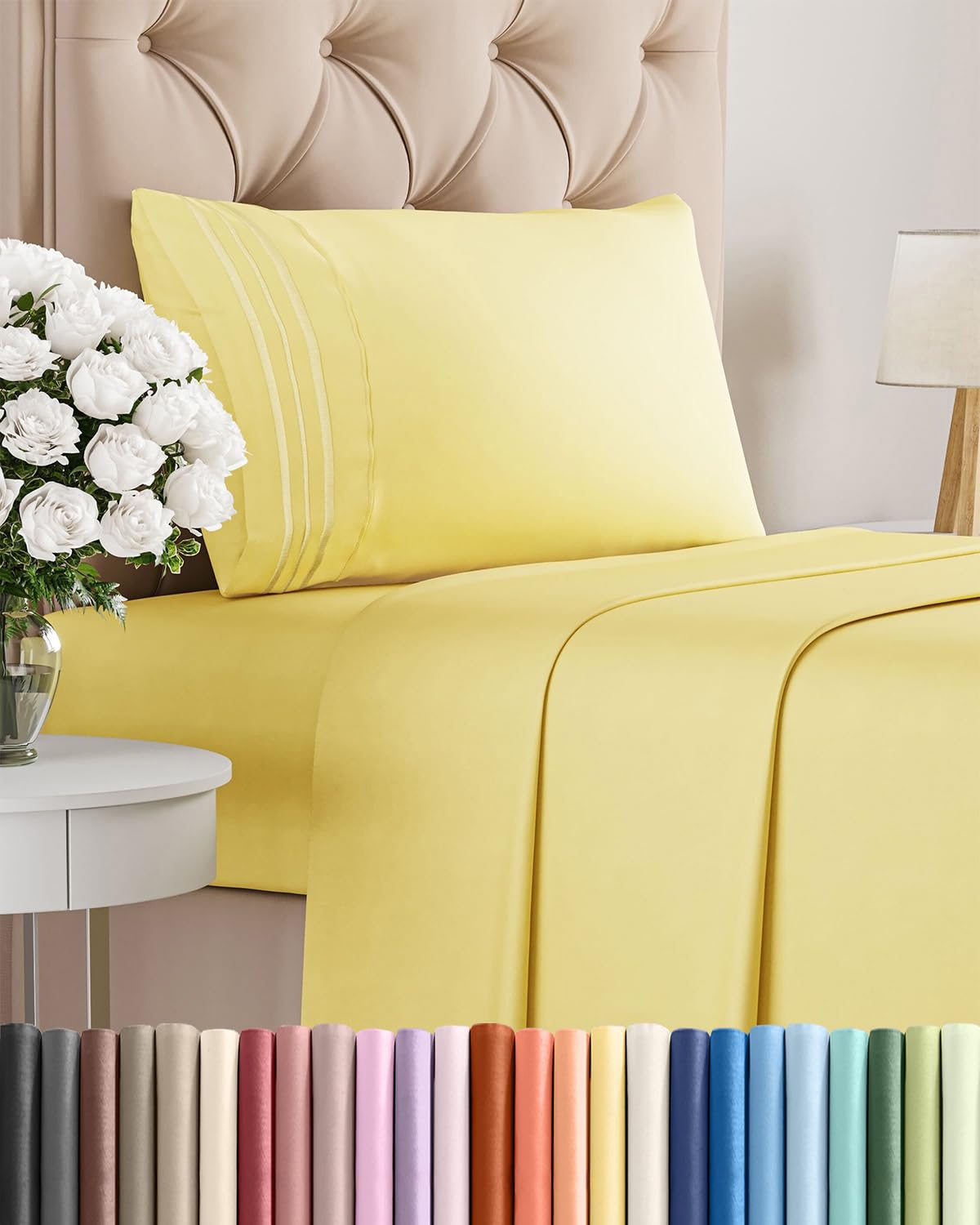 CGK Unlimited twin flat sheet close-up showing generous 96x66 inch coverage