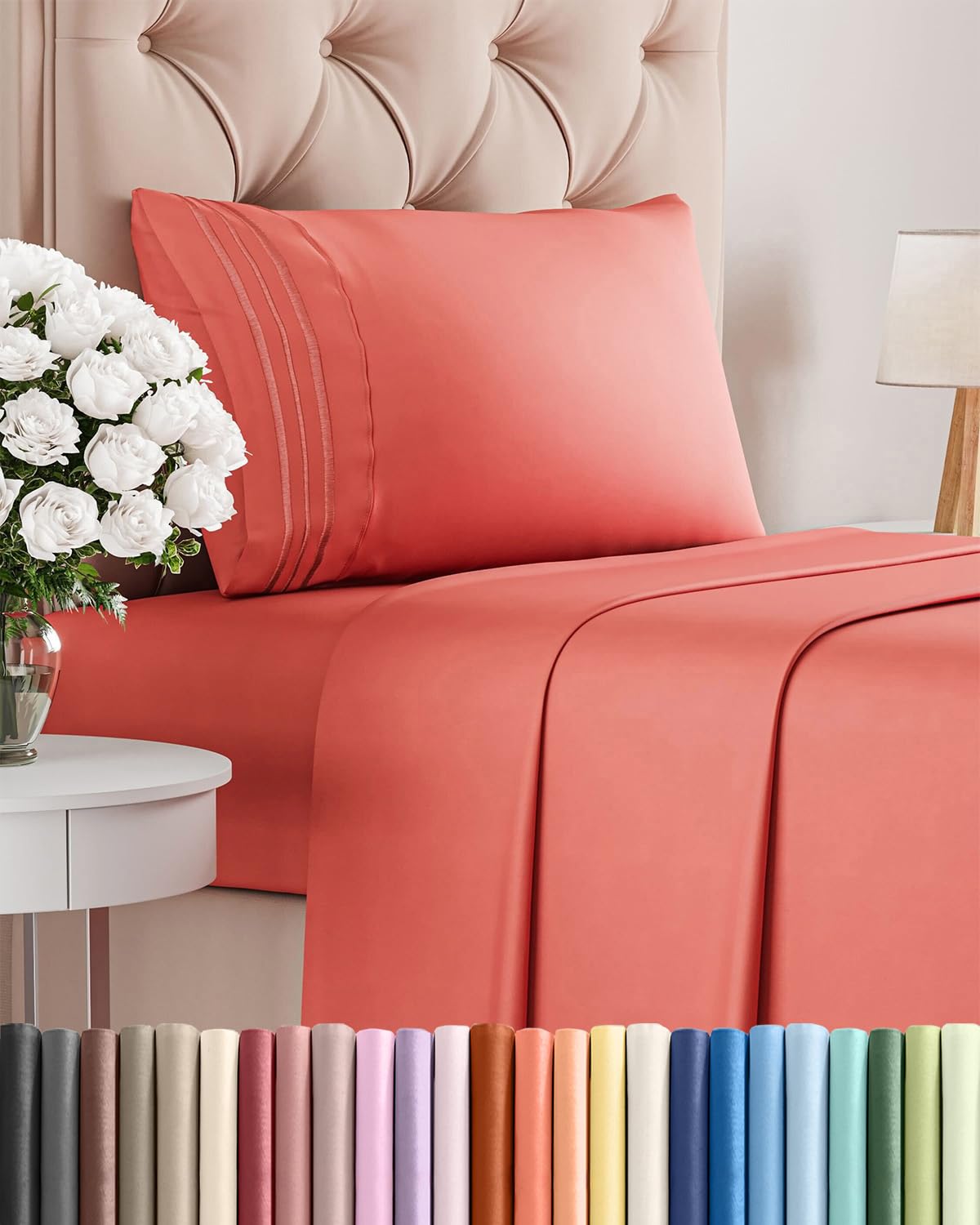 CGK Unlimited twin size sheet set flat sheet offers silky softness and cooling