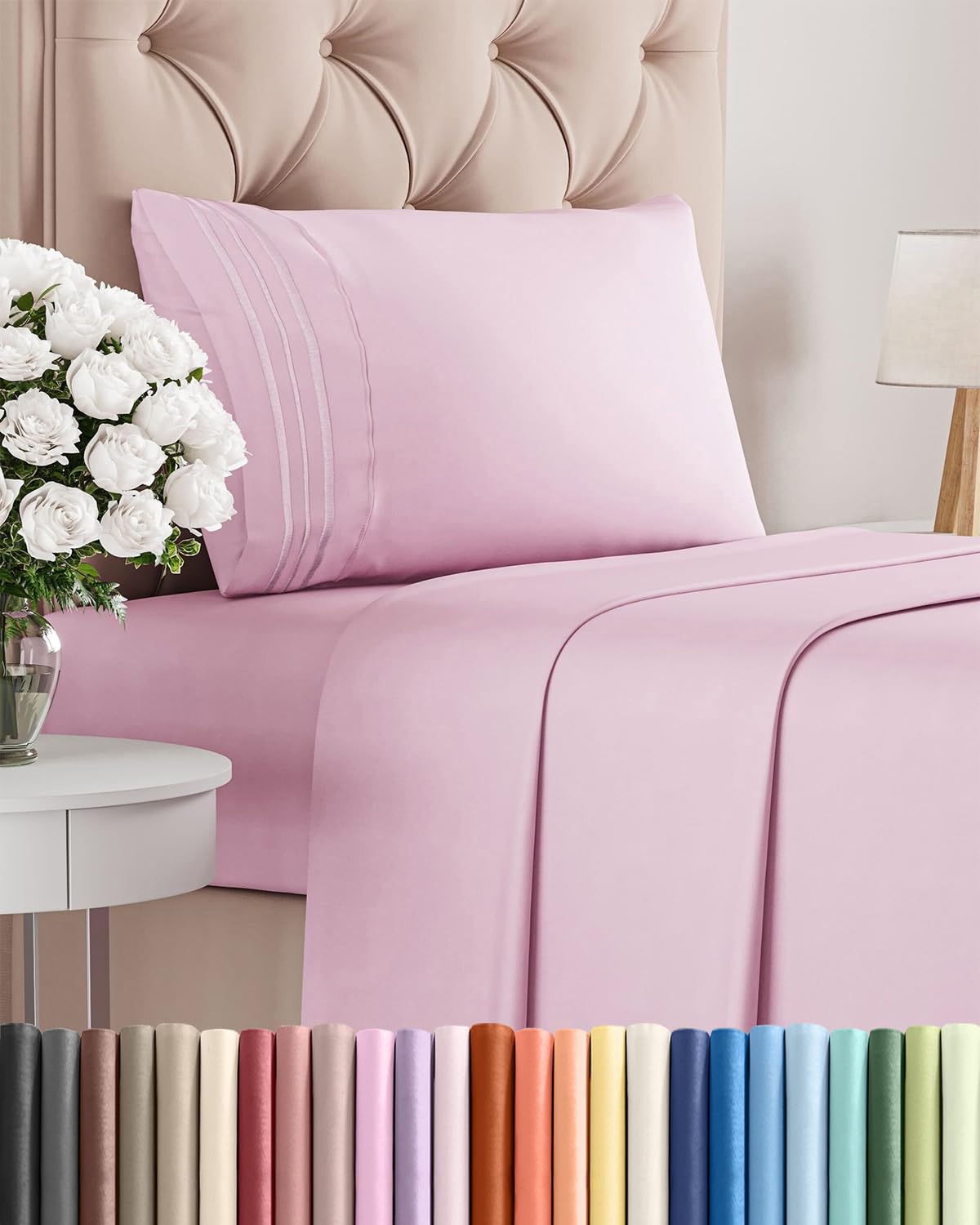 CGK Unlimited twin sheet set flat sheet highlights breathable cooling for restful nights.