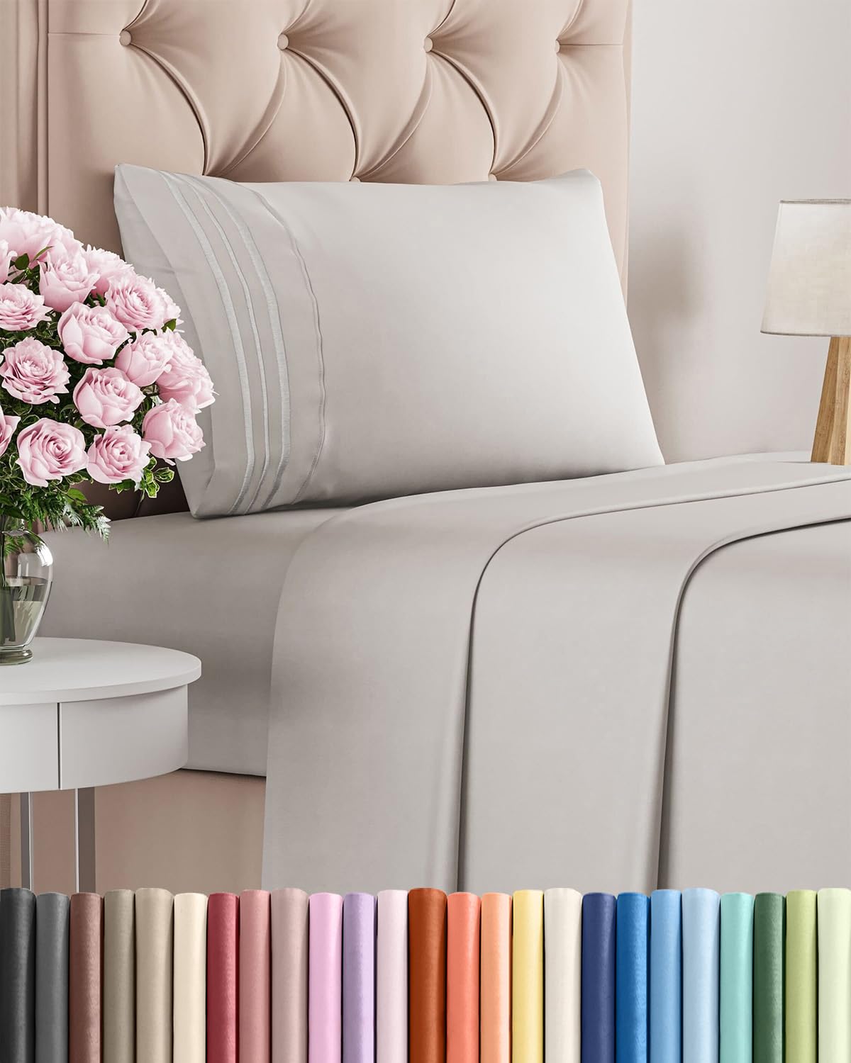 CGK Unlimited Twin Size 3-Piece Sheet Set folded for easy-care comfort.