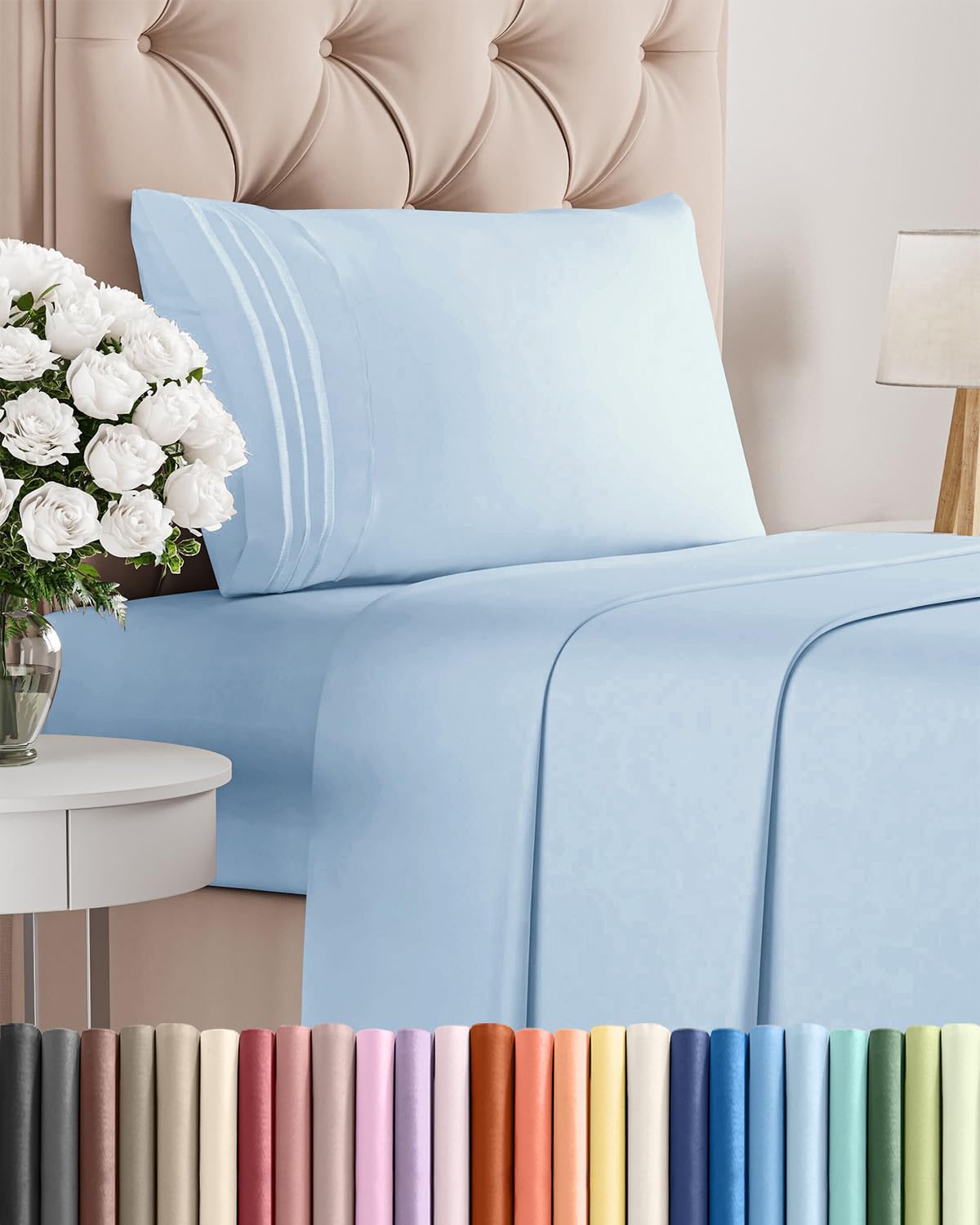 CGK Unlimited twin sheet set with soft, silky texture for cozy sleep