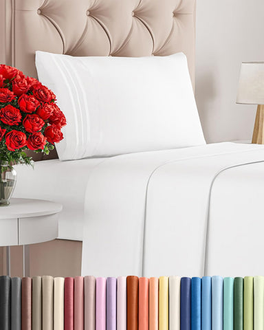 CGK Unlimited twin sheet set flat sheet showcasing breathable, cooling fabric for restful nights