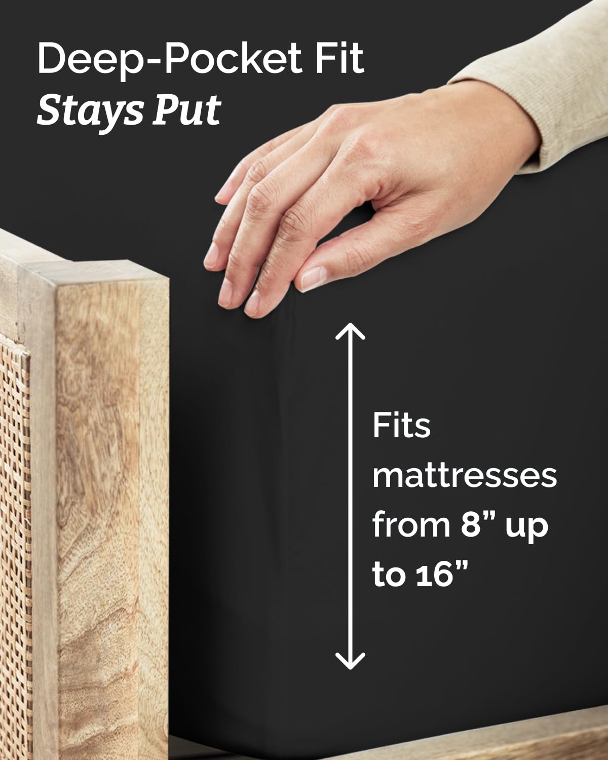 CGK Unlimited Twin XL 3-Piece Sheet Set deep pockets prevent slipping.