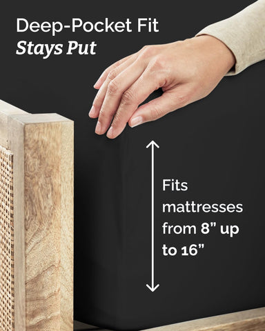 CGK Unlimited Twin XL 3-Piece Sheet Set deep pockets prevent slipping.