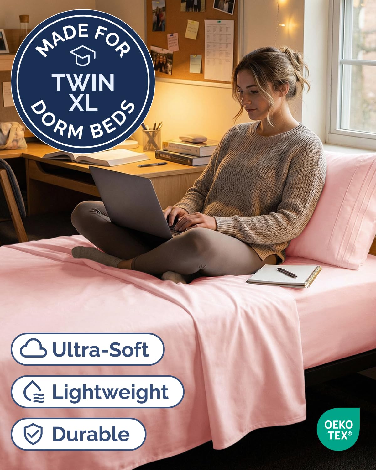 CGK Unlimited Twin XL fitted sheet with deep pockets for a secure, easy fit.