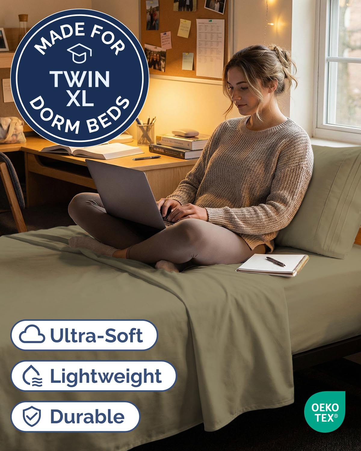CGK Unlimited fitted sheet demonstrates deep-pocket fit for mattresses up to 16 inches.