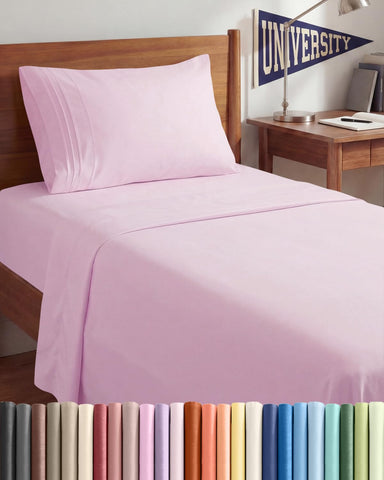 CGK Unlimited twin xl 3-piece sheet set flat sheet close up for daily comfort