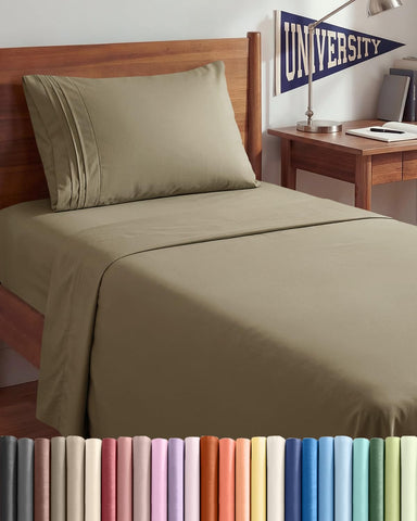 CGK Unlimited twin xl 3-piece sheet set flat sheet for cool, breathable sleep.