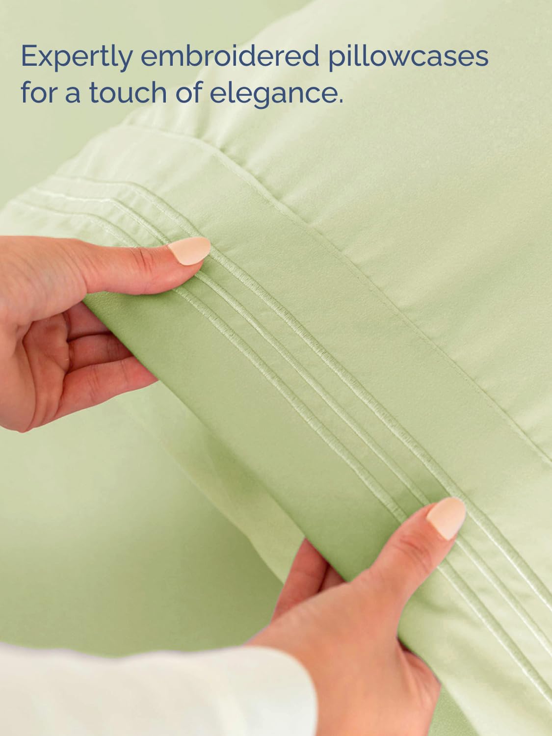 CGK Unlimited light sage color enhances modern bedroom decor
