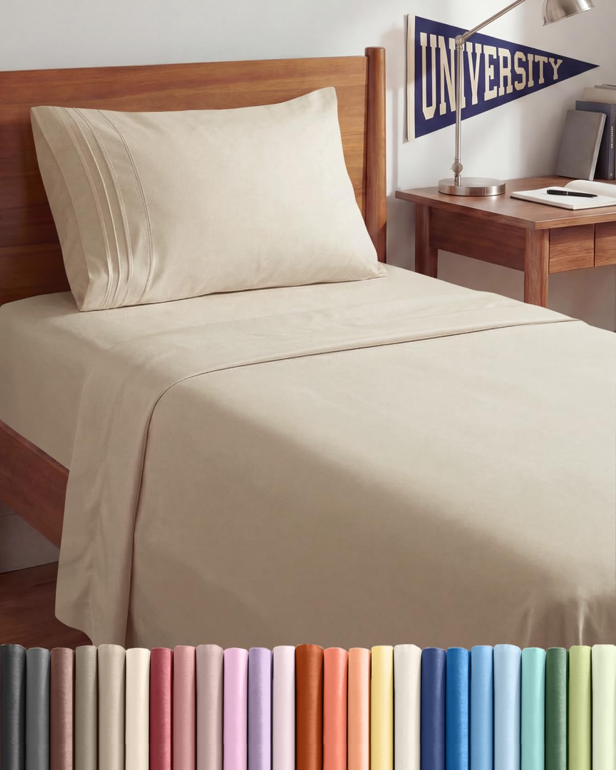 CGK Unlimited Twin XL pillowcase detail shows silky microfiber feel