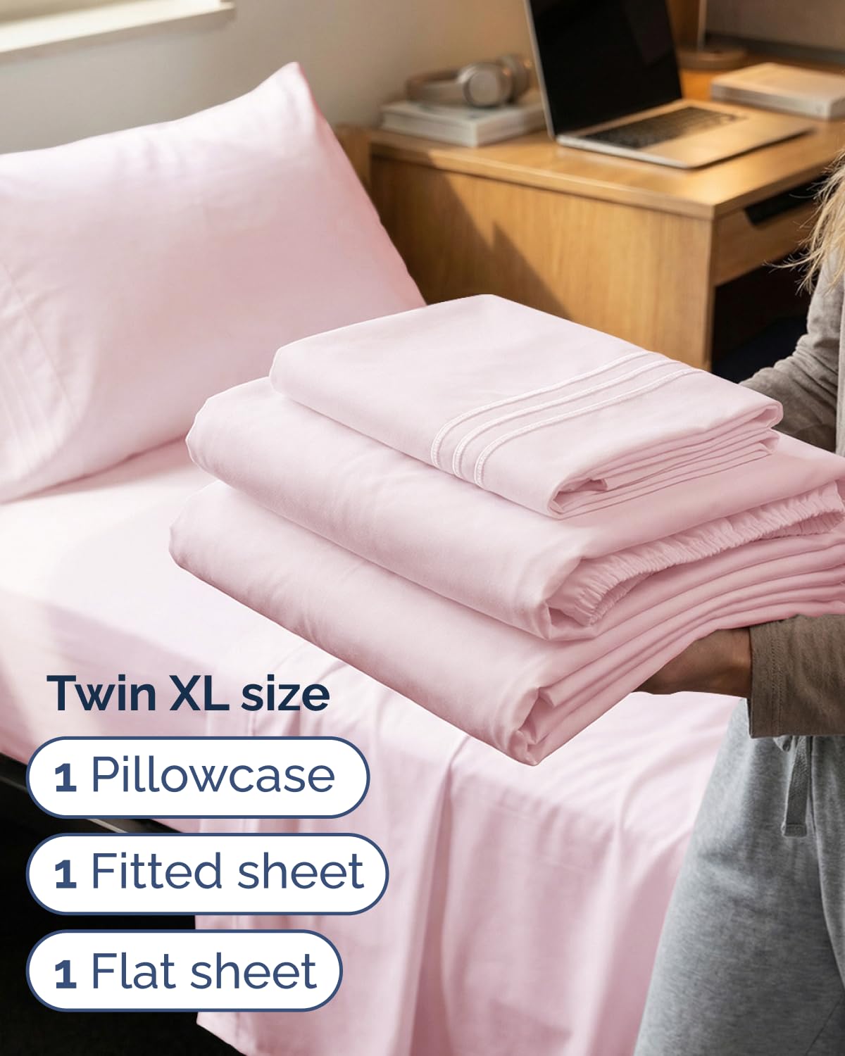 CGK Unlimited pillowcase in lavender pink completes the set with soft, breathable microfiber