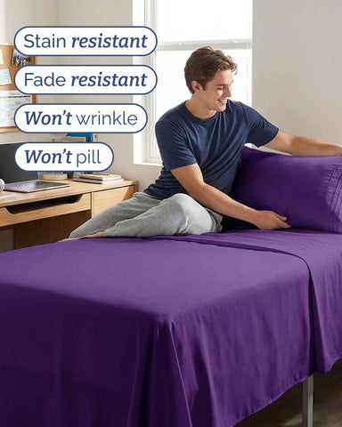 CGK Unlimited purple breathable microfiber promotes cool, comfortable sleep
