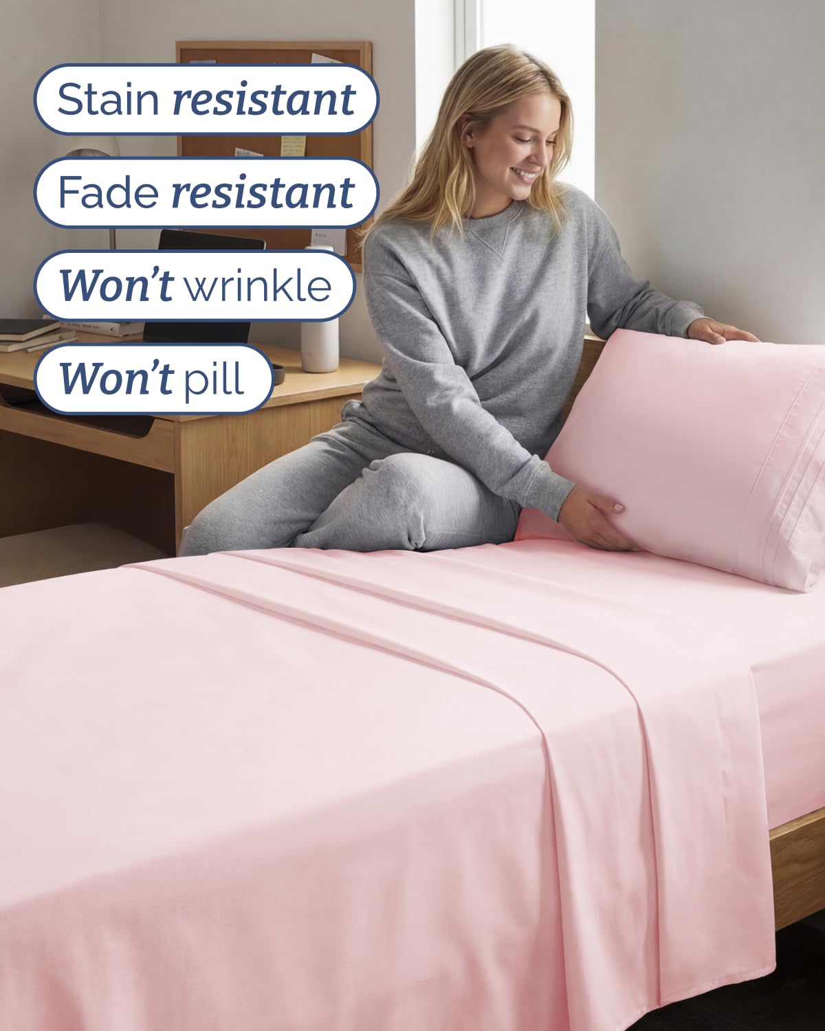 CGK Unlimited wrinkle-free finish helps sheets stay neat with less ironing