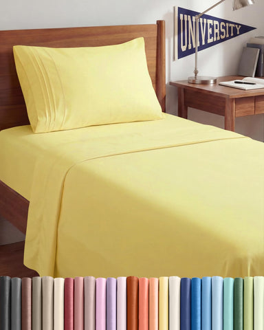 CGK Unlimited Twin XL 3pc sheet set flat sheet shows breathable comfort ideal for warm nights