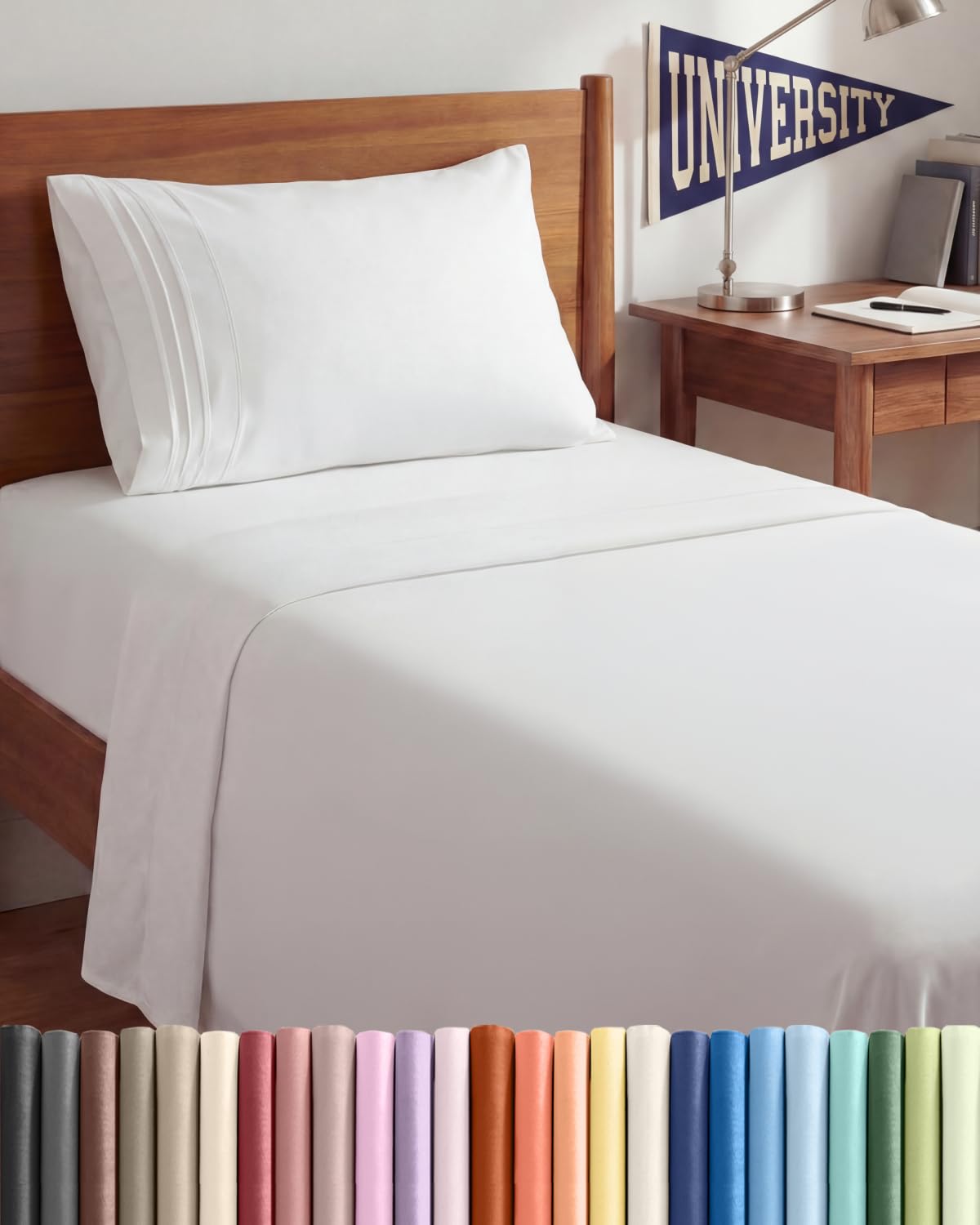 CGK Unlimited Twin XL 3pc sheet set flat sheet offers breathable cooling and smooth touch