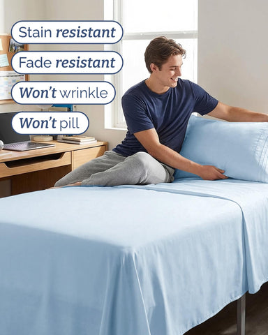 CGK Unlimited bed scene with Twin XL sheets for restful sleep.