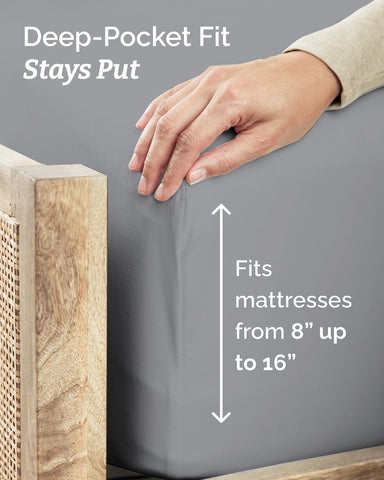 CGK Unlimited Twin XL deep-pocket edge securing the sheet on a thick mattress