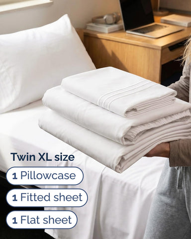 CGK Unlimited twin-xl fitted sheet 39x80 with deep pockets for secure fit.