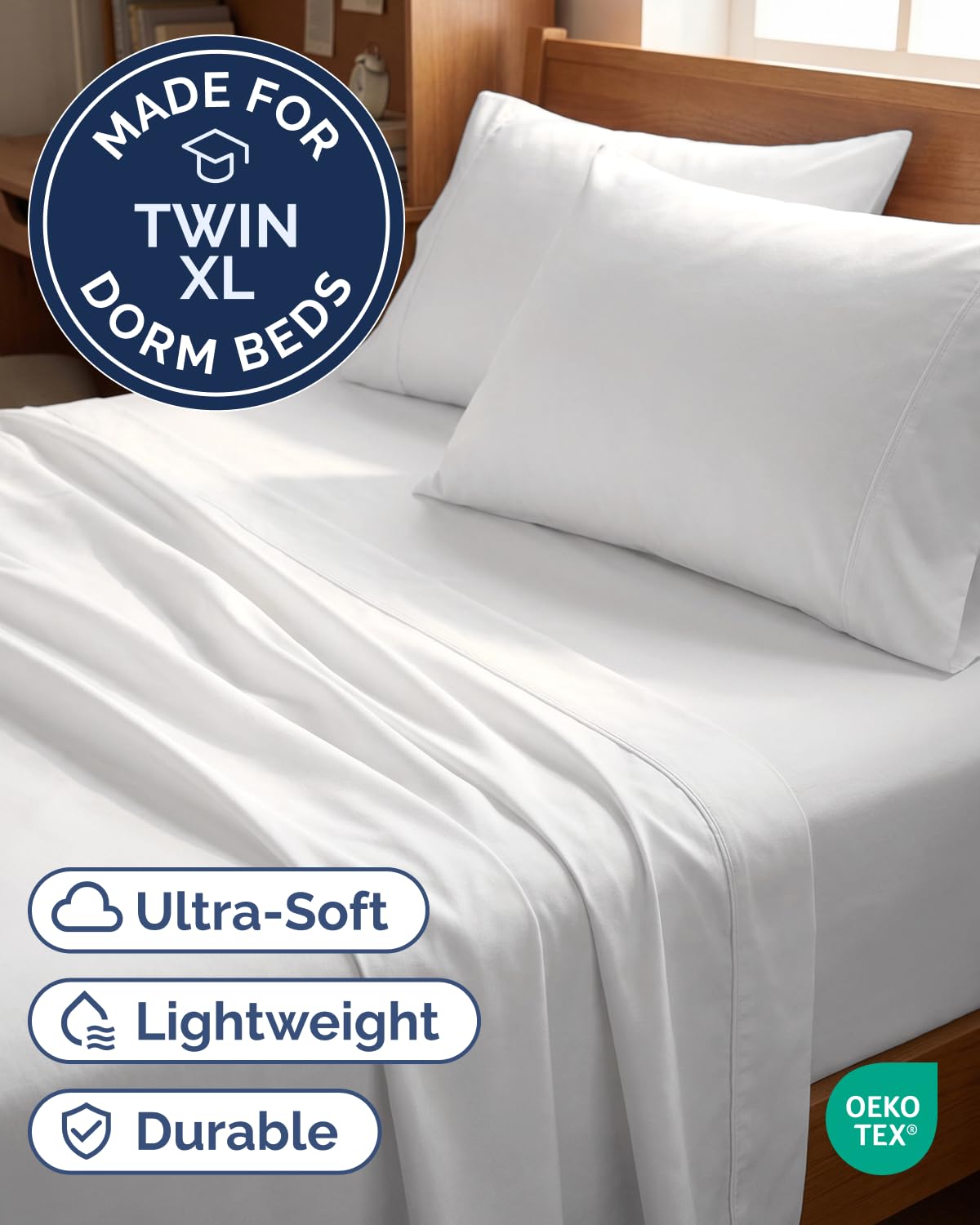 CGK Unlimited Twin XL fitted sheet 39x80 with deep pockets for secure fit