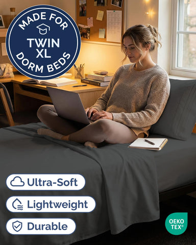 CGK Unlimited Twin XL fitted sheet fits deep mattresses up to 16 inches