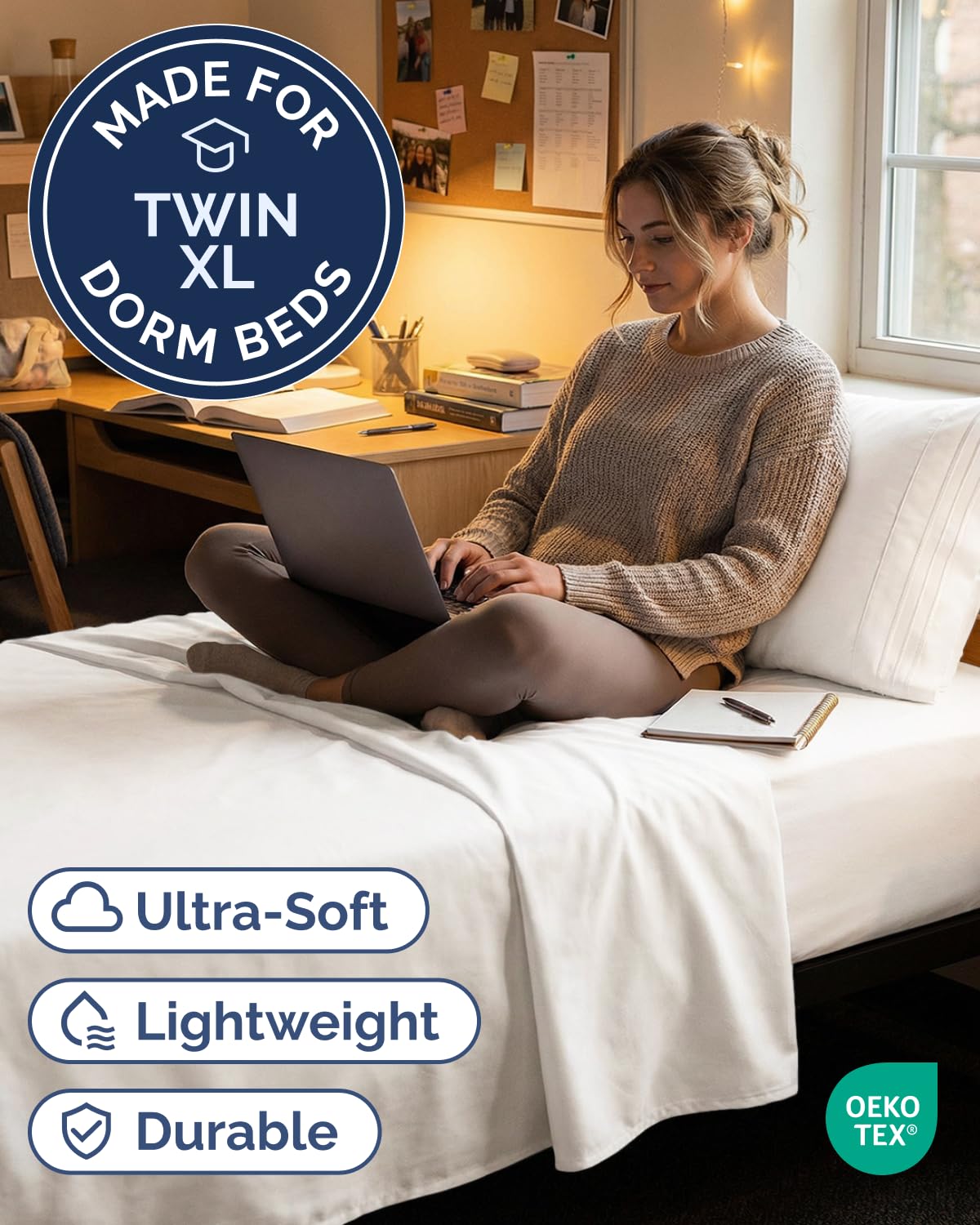 CGK Unlimited twin-xl flat sheet 66x102 for breathable cooling comfort.