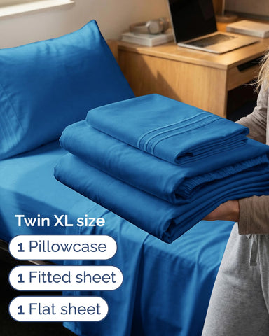CGK Unlimited Twin XL flat sheet close-up shows silky, breathable microfiber
