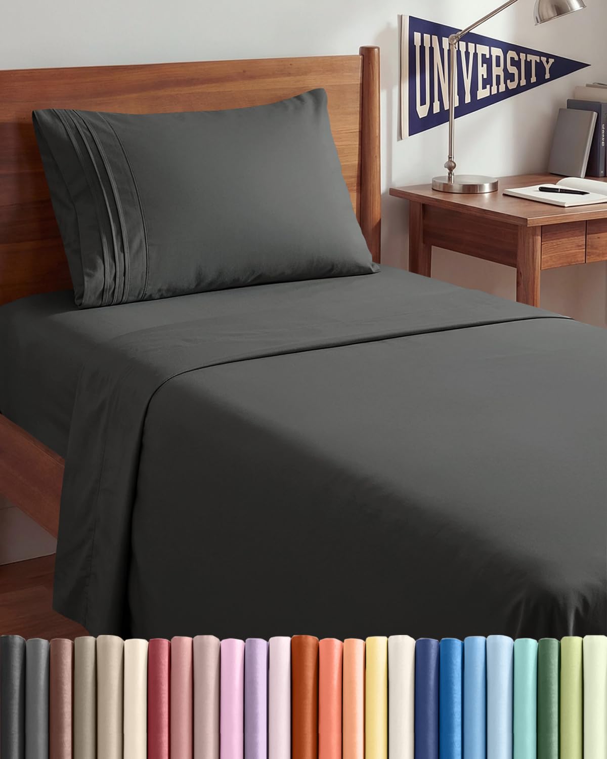 CGK Unlimited Twin XL flat sheet offers breathable comfort for a cooler night