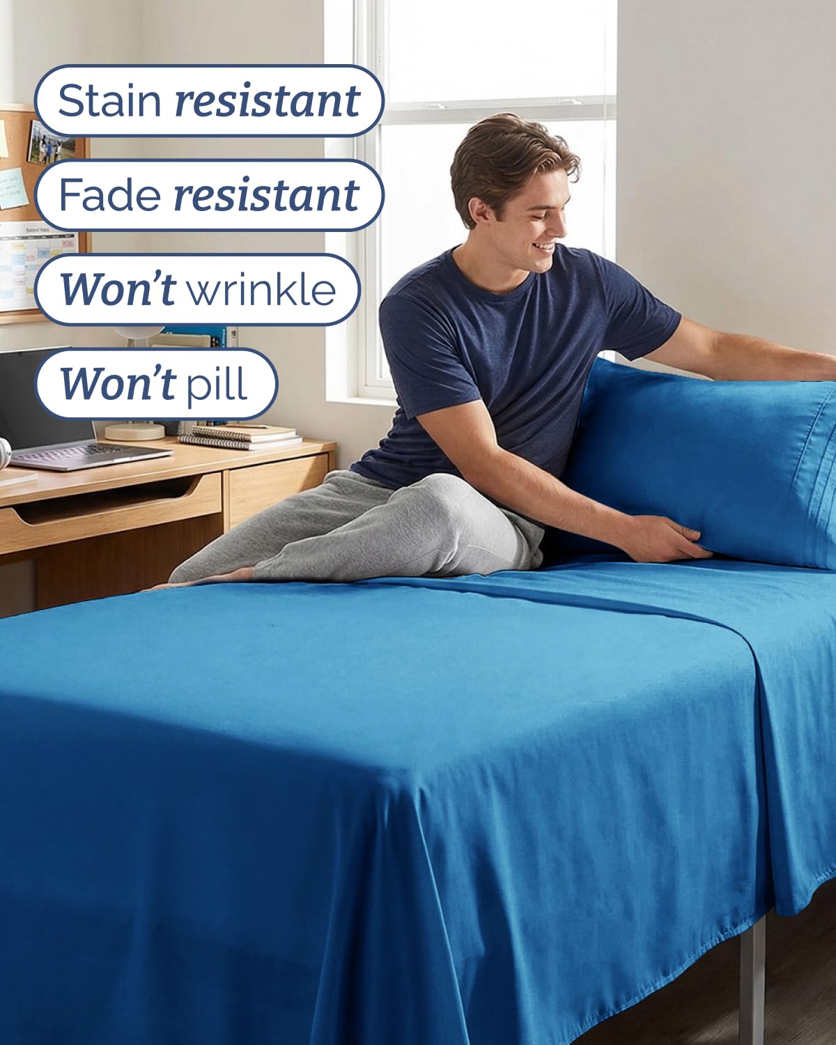 CGK Unlimited Twin XL pillowcase close-up shows soft stitching