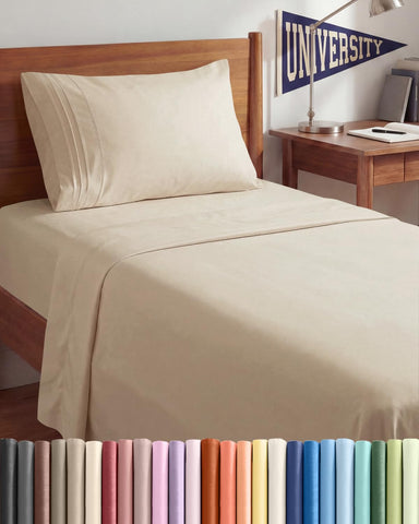 CGK Unlimited Twin XL sheet set close-up shows soft fabric for luxurious sleep