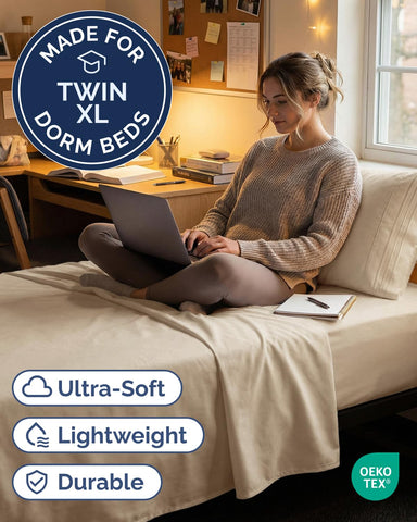CGK Unlimited Twin XL sheet set deep-pocket fit supports thick mattresses