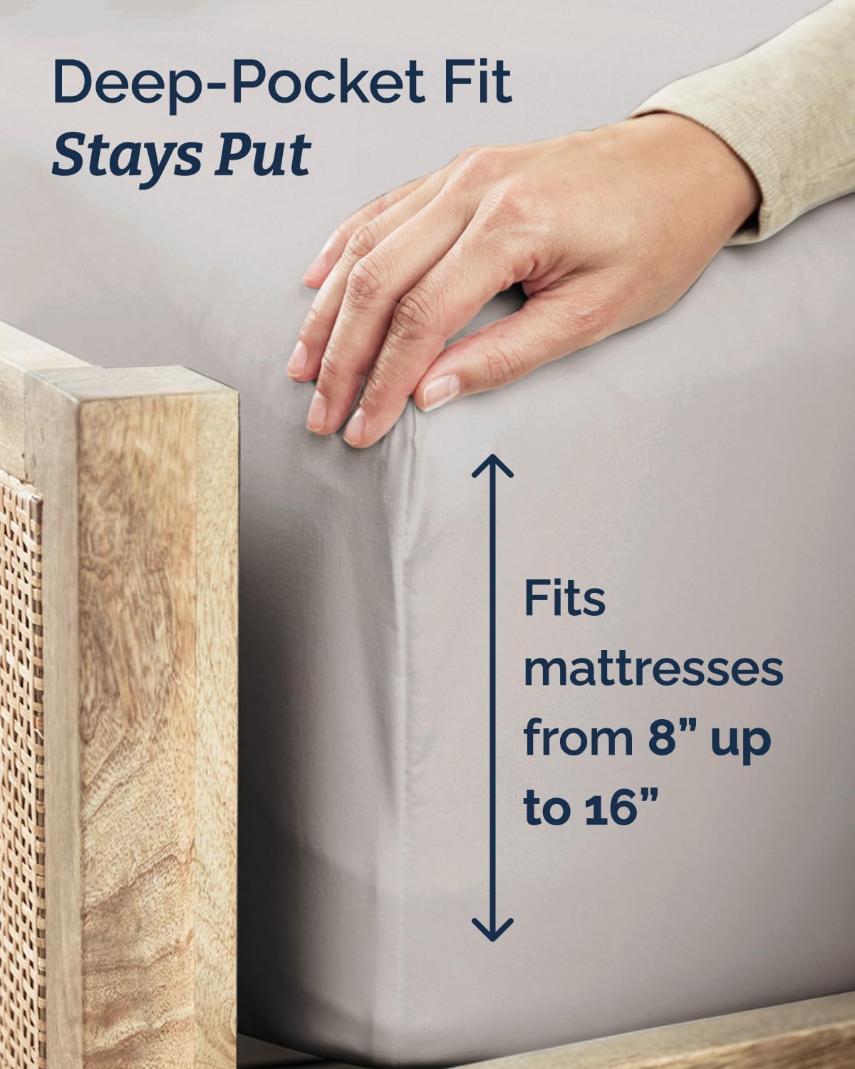 CGK Unlimited twin XL sheet set deep-pocket design secures a snug fit