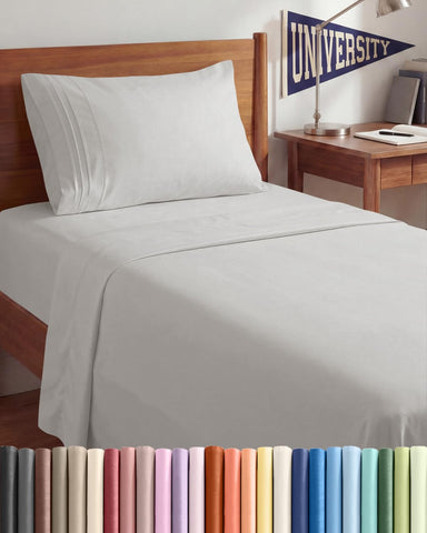 CGK Unlimited Twin XL sheet set fabric close-up highlighting ultra-soft, breathable microfiber.