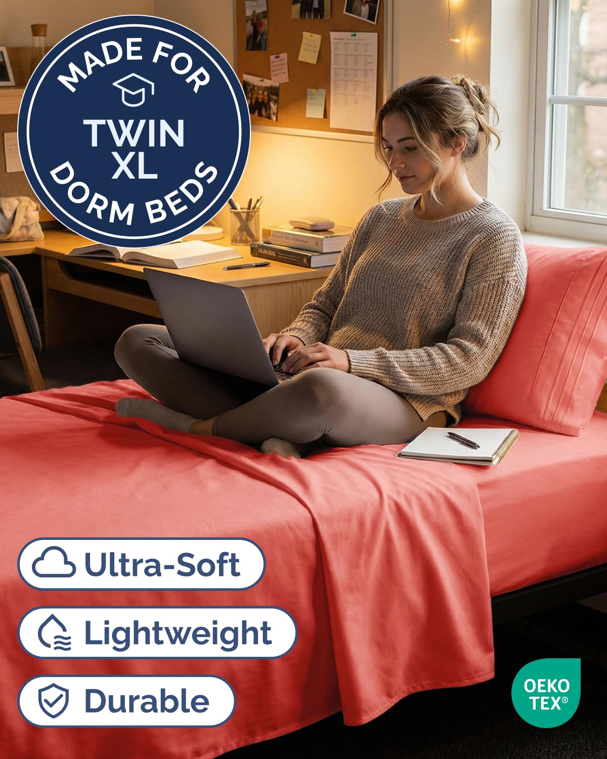 CGK Unlimited Twin XL fitted sheet 39x80 with deep pockets fits most mattresses