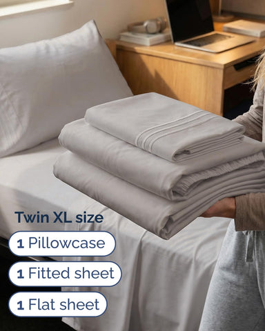 CGK Unlimited Twin XL fitted sheet with deep pocket fit for tall mattresses