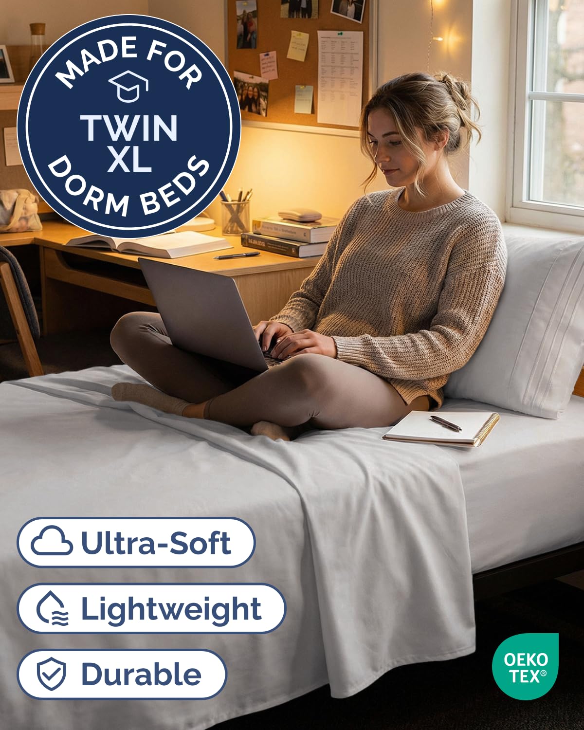 CGK Unlimited Twin XL flat sheet provides generous coverage and smooth drape