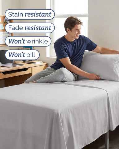 CGK Unlimited Twin XL wrinkle-free finish keeps bedding neat and low-maintenance.