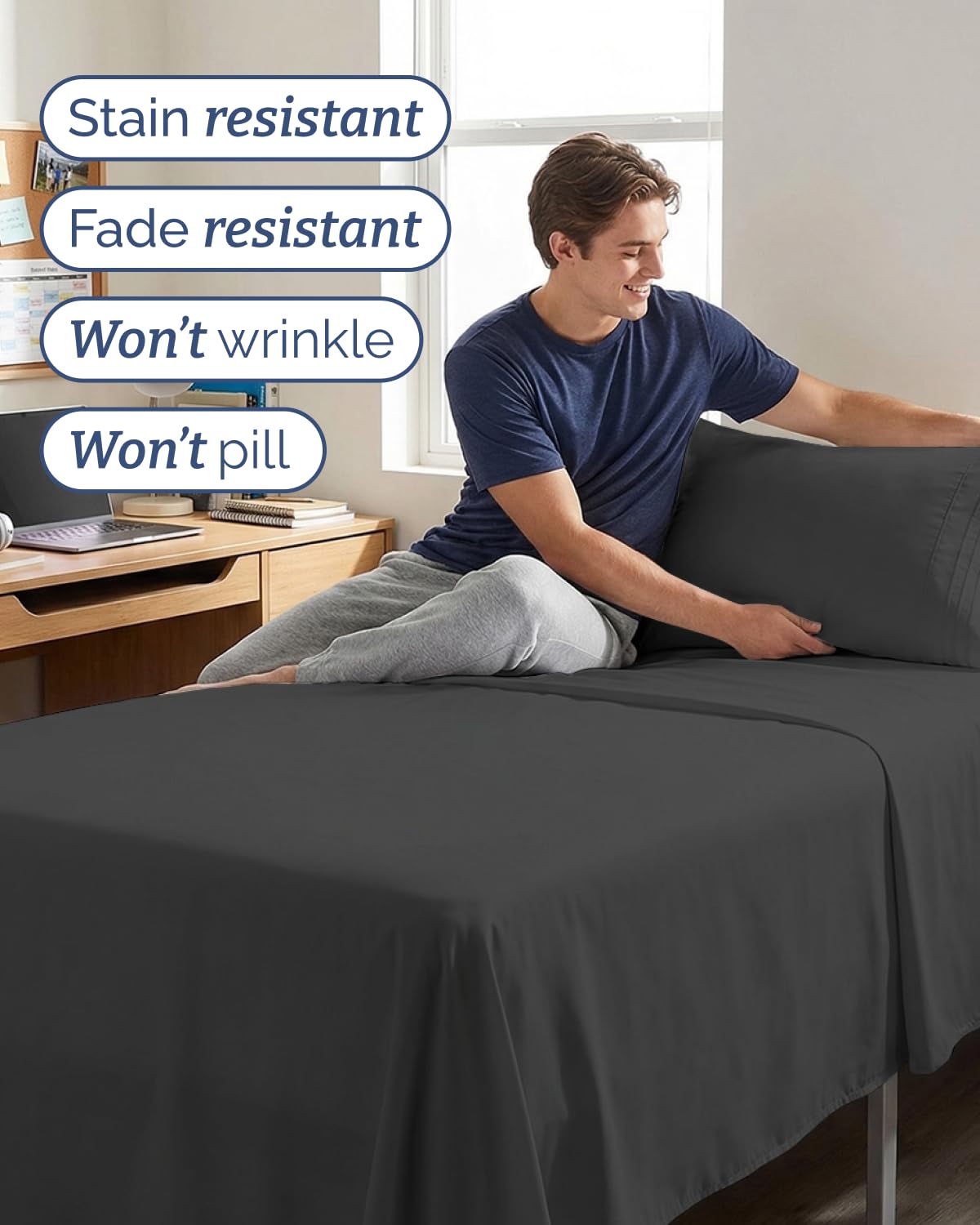 CGK Unlimited Twin XL soft brushed microfiber delivers silky-smooth bedtime comfort