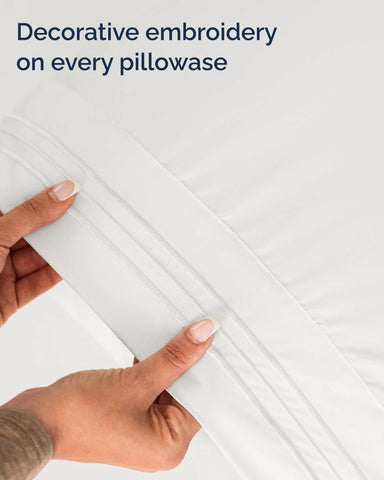 CGK Unlimited twin-xl wrinkle-free fabric close-up highlights easy care.