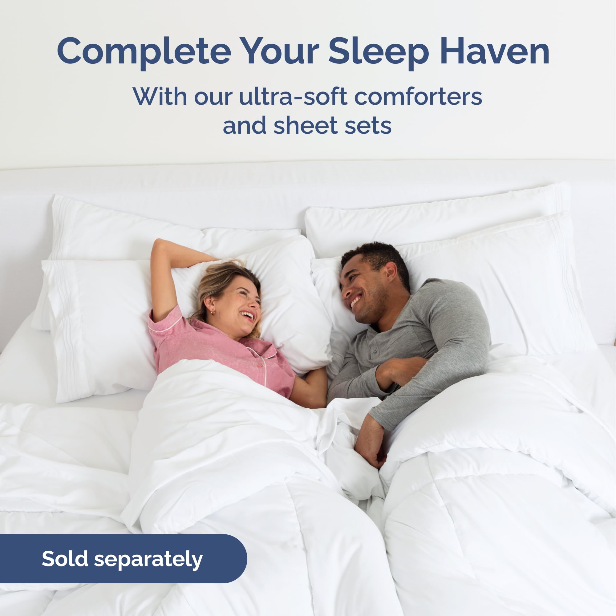 CGK Unlimited versatile navy bed skirt fits queen beds and versatile rooms.