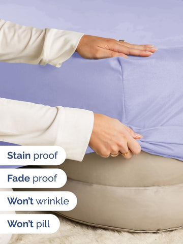 CGK Unlimited wrinkle and fade resistance demonstration on bedding.