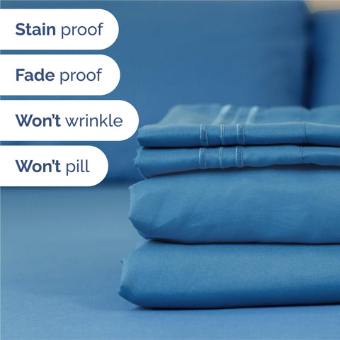 CGK Unlimited wrinkle-free care sheets simplify laundry and keep bedding tidy.