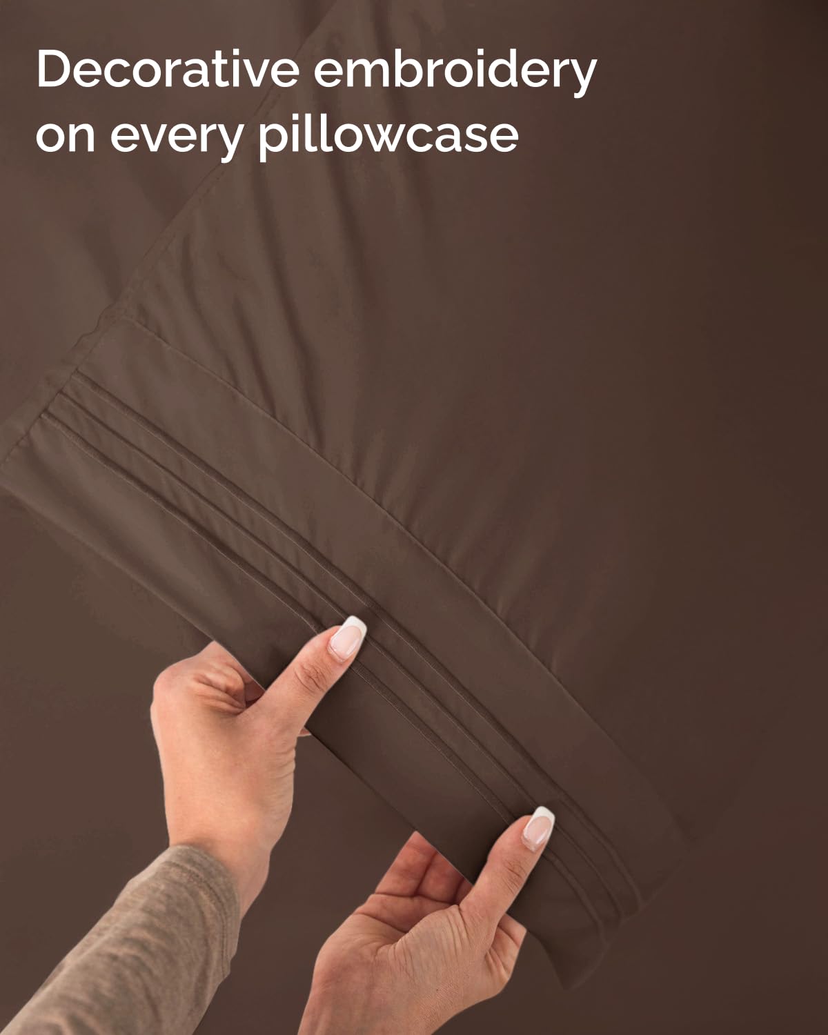 CGK Unlimited wrinkle-free finish closeup demonstrates low-maintenance bedding.