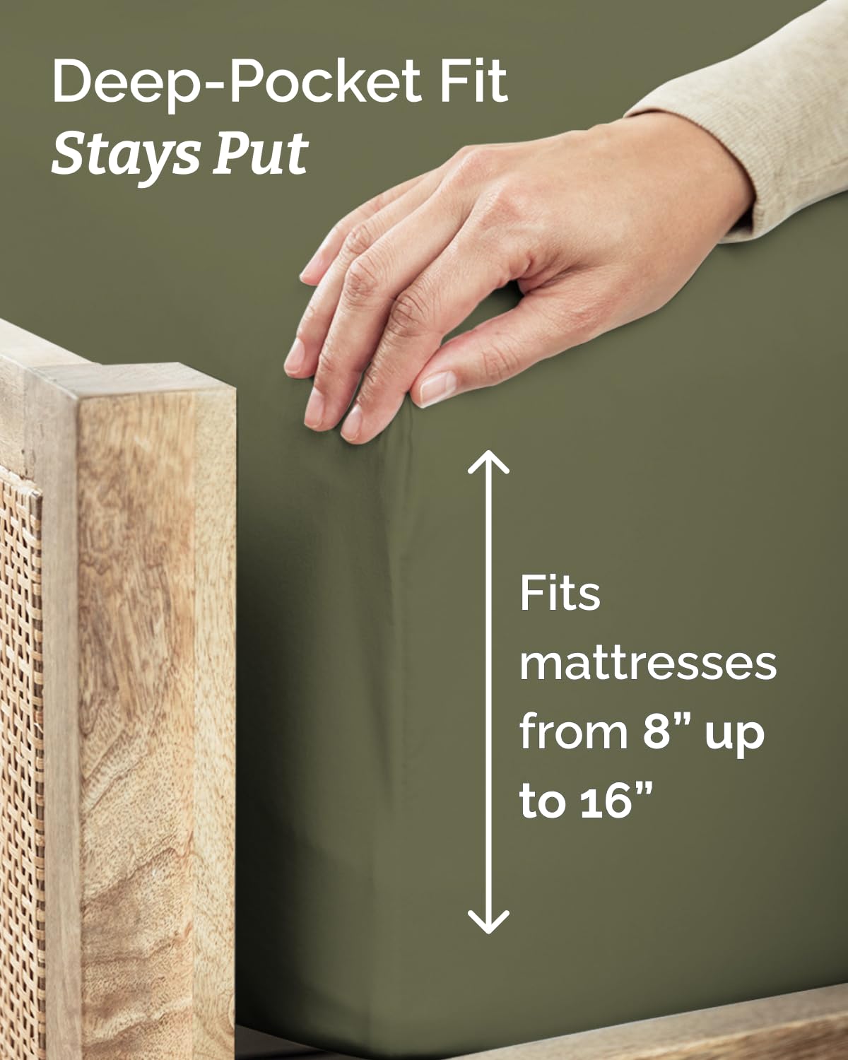 CGK Unlimited wrinkle-free finish closeup highlights easy-care bedding.