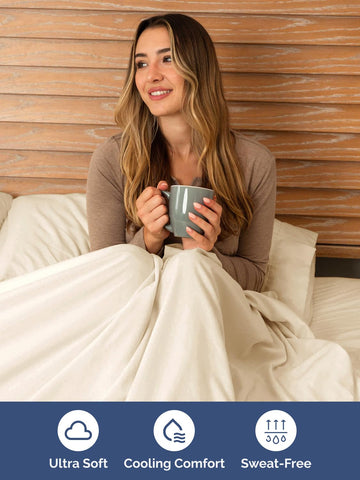 CGK Unlimited wrinkle free finish texture suggests low maintenance and tidy bedding