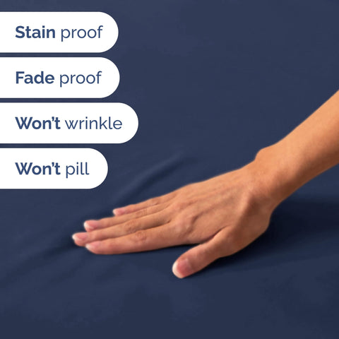 Wrinkle- and fade-resistant CGK Unlimited sheet fabric after washing