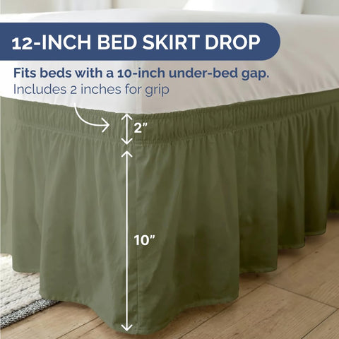 Wrinkle-resistant CGK Unlimited bed skirt after laundering