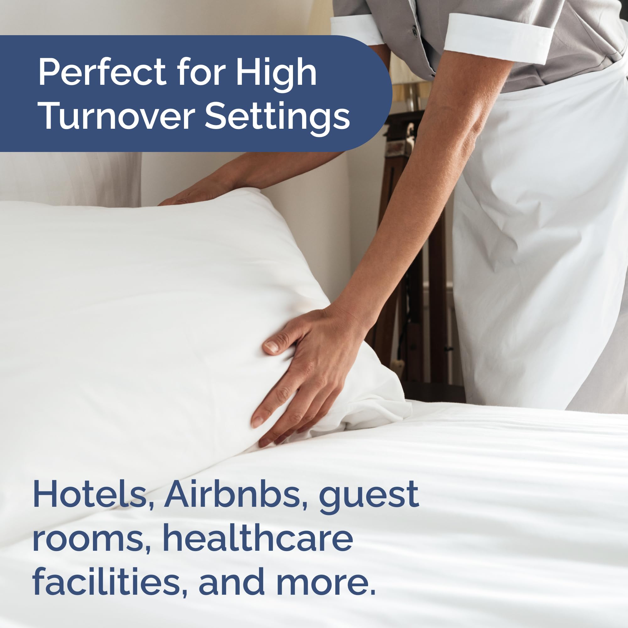CGK Unlimited wrinkle-resistant bulk sheets, quick room turnovers.