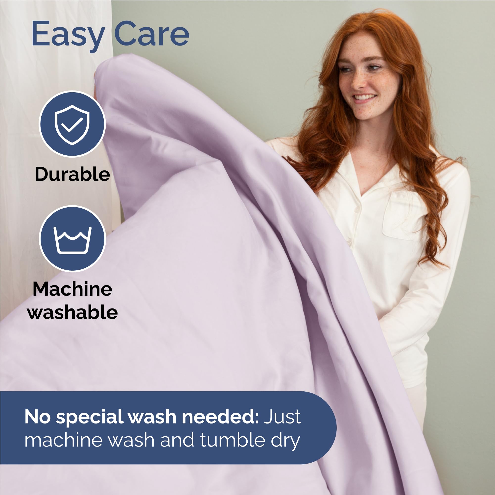 Wrinkle-resistant finish on CGK Unlimited sheets keeps a neat look.