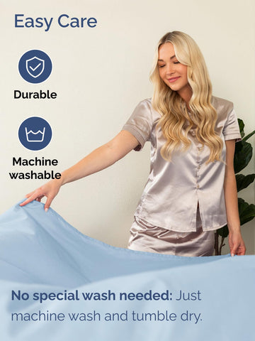 CGK Unlimited wrinkle-resistant microfiber sheets stay smooth after washing